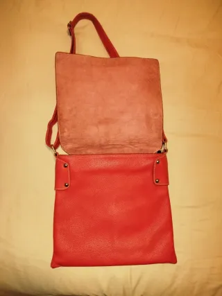 Bolso bandolera piel roja