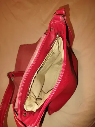 Bolso bandolera piel roja