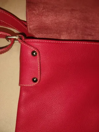Bolso bandolera piel roja