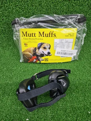 Mutt Muffs Protección Auditiva Perro XS Negro