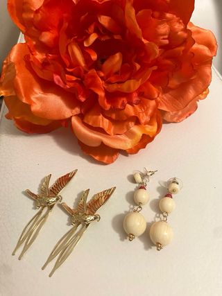 Conjunto Flamenca Naranja y Dorado