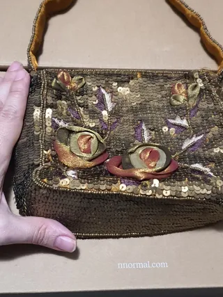 Bolso de lentejuelas con flores made India