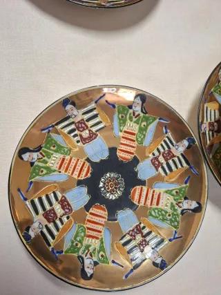 Juego de té Satsuma dorado