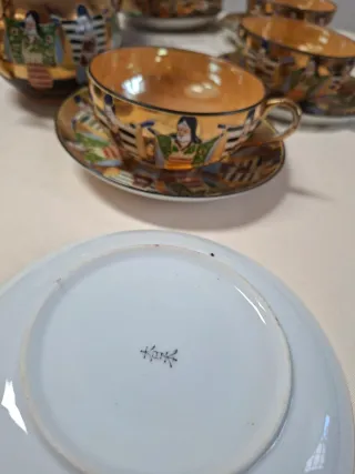 Juego de té Satsuma dorado