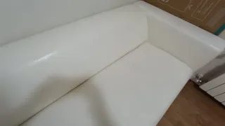 Sofá 2 plazas cuero blanco