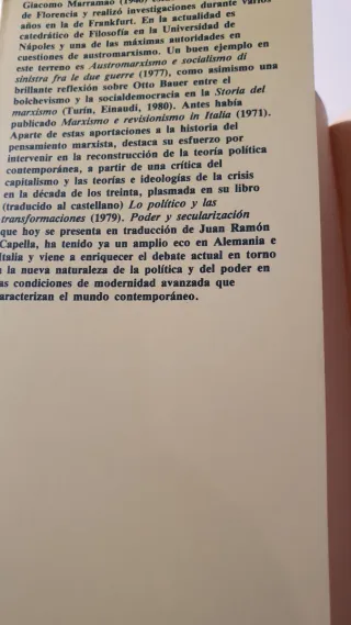 Poder y secularización. Giacomo Marramao