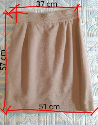 Traje mujer lana beige chaqueta falda Corté inglés