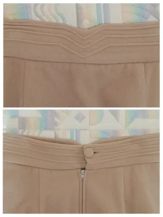 Traje mujer lana beige chaqueta falda Corté inglés