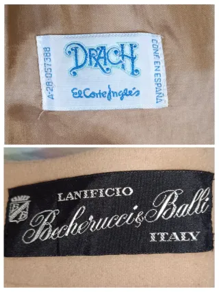 Traje mujer lana beige chaqueta falda Corté inglés