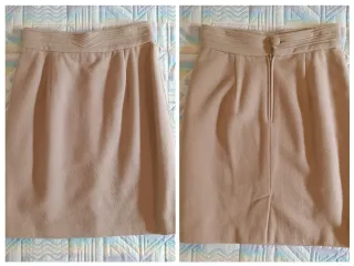 Traje mujer lana beige chaqueta falda Corté inglés