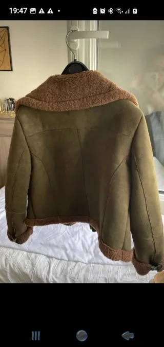 Zara Basic Chaqueta Talla M Marrón/Verde