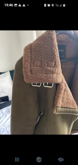 Zara Basic Chaqueta Talla M Marrón/Verde