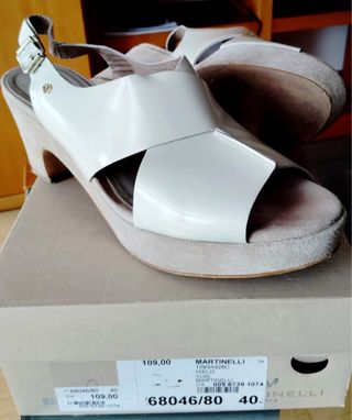 Sandalias Martinelli Beige/Blanco Talla 40