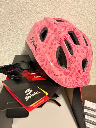 Casco Spiuk infantil rosa estampado