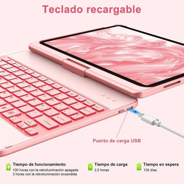 AMZCaSE FUNDA TECLADO IPAD A16 11Gen  + Metapen A8