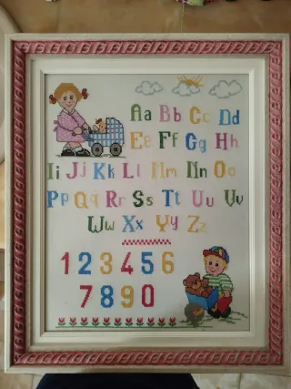 Cuadro Punto de Cruz Alfabeto y Números