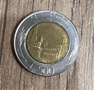 Moneda 500 Liras Italia 1992