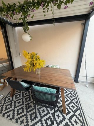 Conjunto Mesa Terraza Madera + 4 Sillas