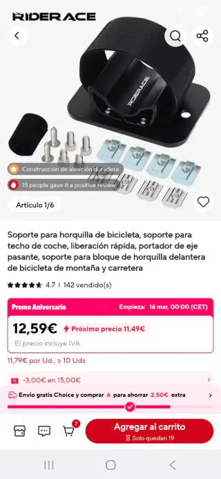 Soporte Ruedas Bicicleta MTB/Carretera