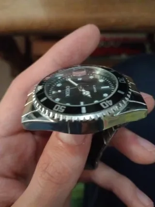 Reloj Meibo Hombre Negro y Plateado