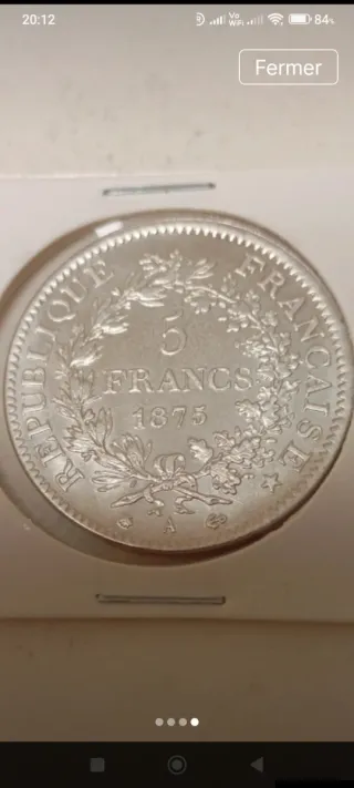 Moneda 5 Francos 1875