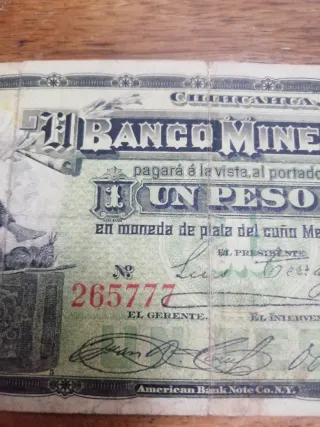 Billetes Mexicanos Antiguos: 5 y 1 Peso
