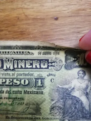 Billetes Mexicanos Antiguos: 5 y 1 Peso