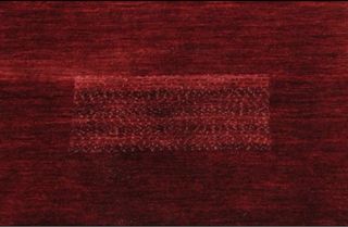Alfombra India Tondo Lana Algodón 70x140cm Roja