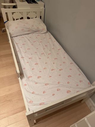 Cama infantil IKEA Kritter blanca COMPLETA
