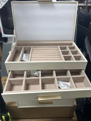 SONGMICS Joyero 6 Niveles Blanco Nube Dorado