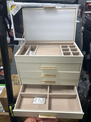 SONGMICS Joyero 6 Niveles Blanco Nube Dorado