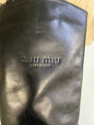 Stivali Miu Miu Pelle Neri Tg 40