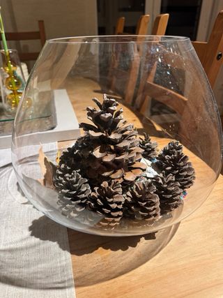 Centro de mesa acuario cristal