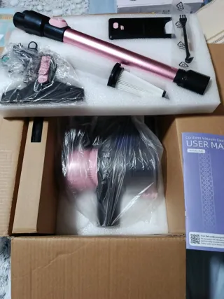 Aspiradora rosa sin cable