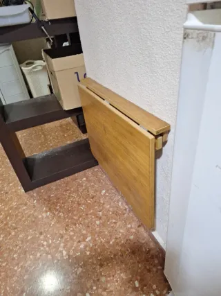 Mesa plegable pared suspendida madera maciza 79×59