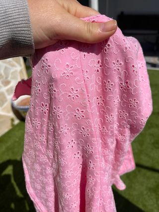 Traje Flamenca Rosa tela perforada Talla 36 38 40