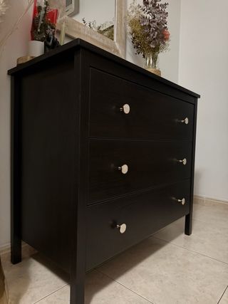 Cómoda negra 3 cajones