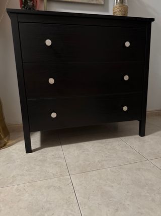Cómoda negra 3 cajones