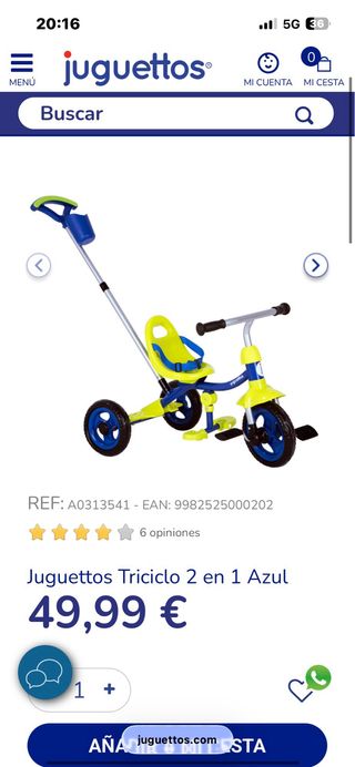 Bici niño Juguettos azul