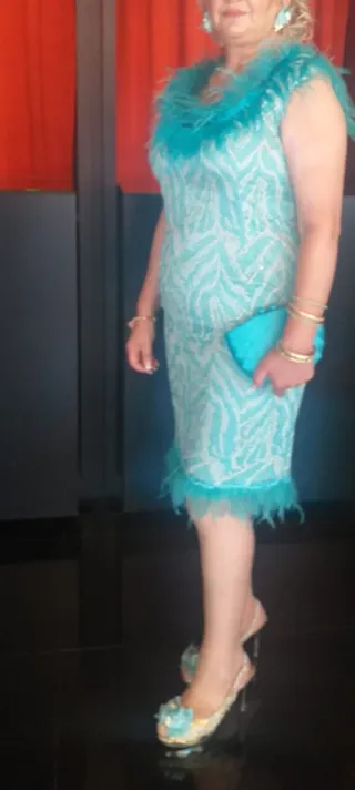 Vestido de boda gitana turquesa y oro