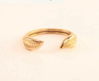 Anillo ajustable hoja oro