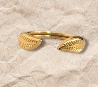 Anillo ajustable hoja oro