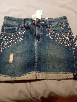 Falda vaquera Justice adornos talla 14