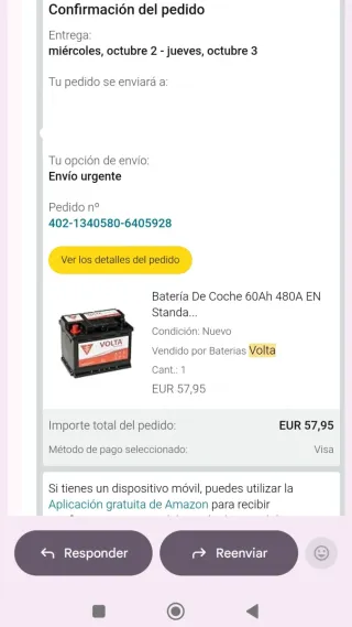 Batería Volta L600 12V 60Ah 480A