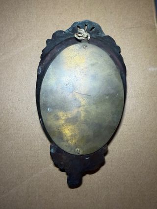 Cornice Antica Ottone con Natura Morta Fiori