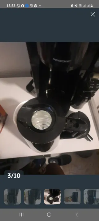 Cafetera SilverCrest + 300 filtros + 6 tazas- 24 €