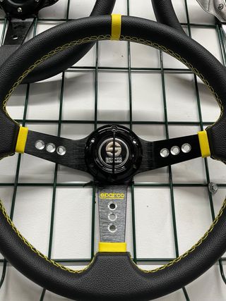 Volante Sparco Desplazado Negro/Amarillo
