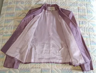 Traje primavera mujer chaqueta pantalón morado