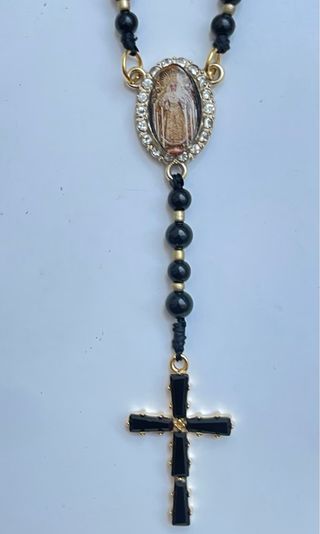 Rosario Virgen del Rocío Negro y Dorado