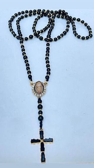 Rosario Virgen del Rocío Negro y Dorado